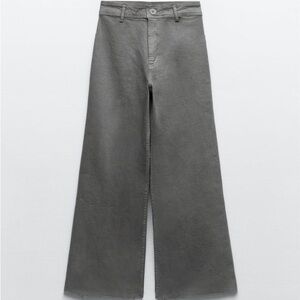 Zara Marine Straight Gray Wide-Leg Women Jeans